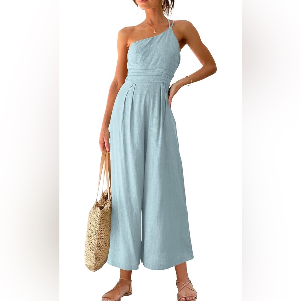 Elegant Light Blue Jumpsuit